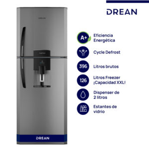 Heladera Cíclica Drean HDRF400F41E Con Dispenser 396Lts Gris - Imagen 1