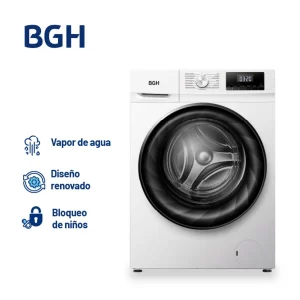 Lavasecarropas Automático BGH Inverter 10kg BWDN10W25AR – Blanco - Imagen 3