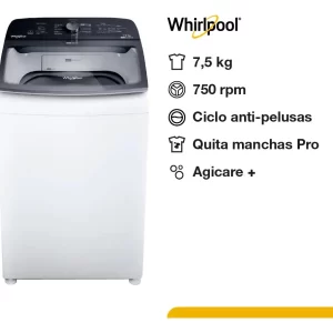 Lavarropas Whirlpool Carga Superior 7.5 Kg Blanco Wwh07ab OUTLET - Imagen 2