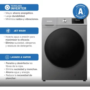 Lavarropas Automático Inverter Peabody Carga Frontal 8kg PE-LH08S - Imagen 5